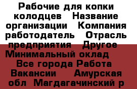 Рабочие для копки колодцев › Название организации ­ Компания-работодатель › Отрасль предприятия ­ Другое › Минимальный оклад ­ 1 - Все города Работа » Вакансии   . Амурская обл.,Магдагачинский р-н